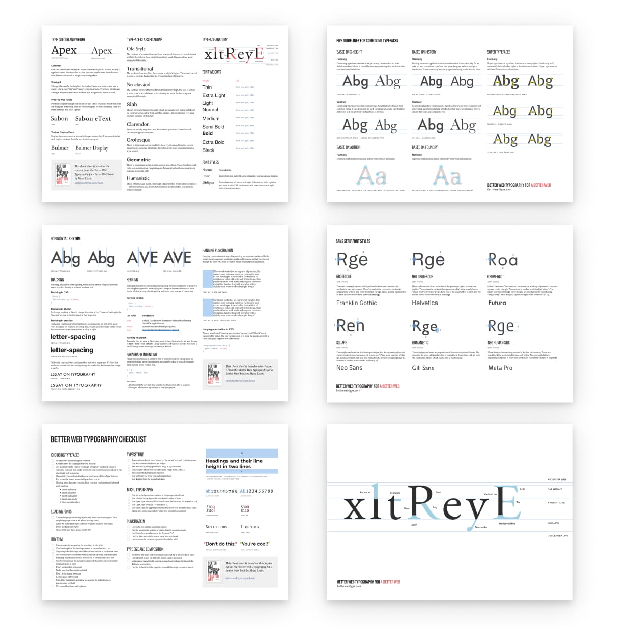 Web typography cheat sheets