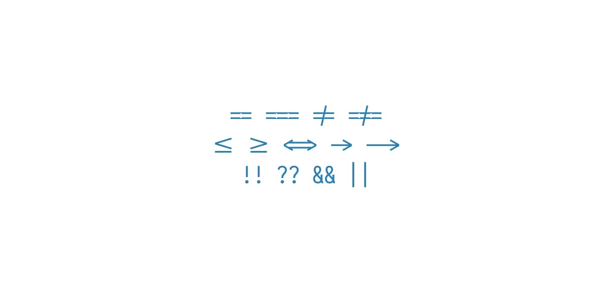 5 free monospaced fonts with coding ligatures Better  Type