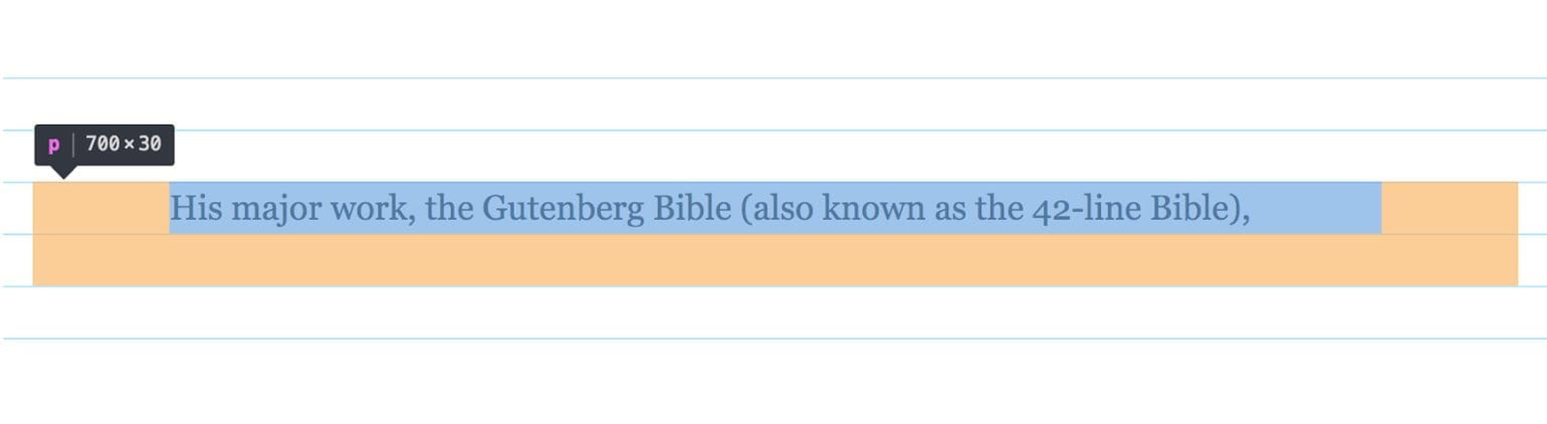 A baseline grid on the web falls right in the middle between the line, unlike in print where letter bodies lie directly on it.